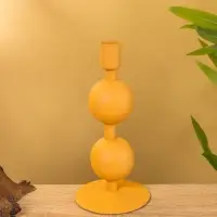 Подсвечник на 1 свечу «Песок», с 2 сферами, 8.5×8.5×18+/- 1 см