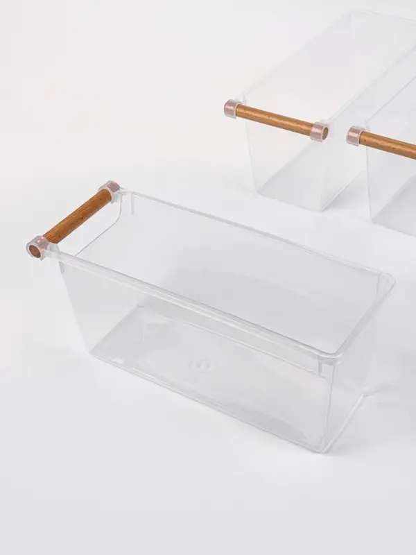 Корзины для хранения Wood Fusion, набор 3 шт.: 33&times;13&times;14 см, пластик, буковое дерево