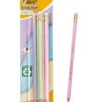 Карандаши чернографитные BIC HB Evolution &laquo;Пастель&raquo;, набор 5 штук, пластиковые, с ластиками