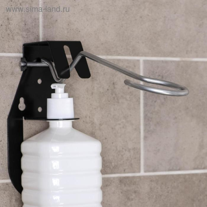 Дозатор для антисептика локтевой, 1 л, с держателем, цвет чёрный Дозатор для антисептика локтевой, 1 л, с держателем, цвет чёрный