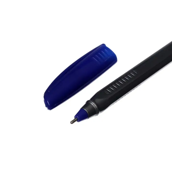 Ручка шариковая Berlingo. Triangle Silver, синий стержень, узел 1 мм, треугольный корпус