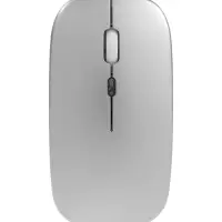 Мышь MB-2.4 беспроводная, оптическая, подсветка, 800-1600 dpi, USB, Bluetooth, серебристая