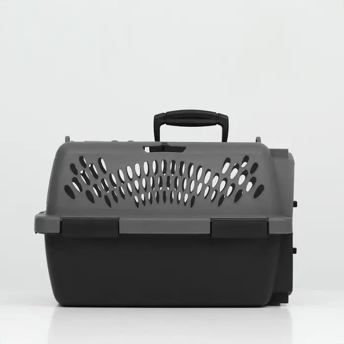 Переноска для животных, 40&times;32&times;26, с пластиковой дверью, серая