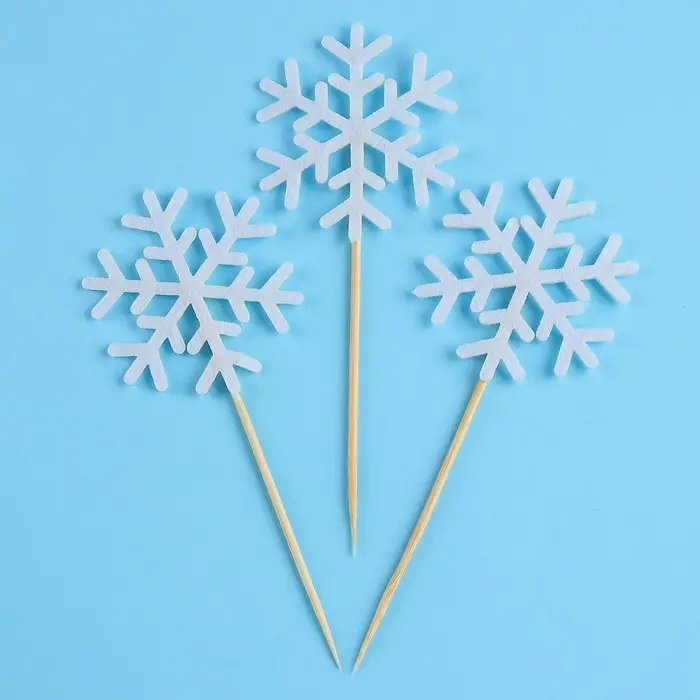Шпажки для канапе новогодние «Снежинки», набор 3 шт. Шпажки для канапе новогодние «Снежинки», набор 3 шт.