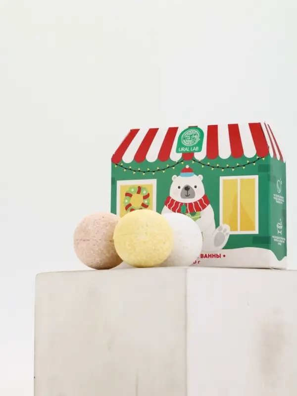 Бомбочки для ванны в домике «Медведь», набор 6 шт х 40 г, URAL LAB Бомбочки для ванны в домике «Медведь», набор 6 шт х 40 г, URAL LAB
