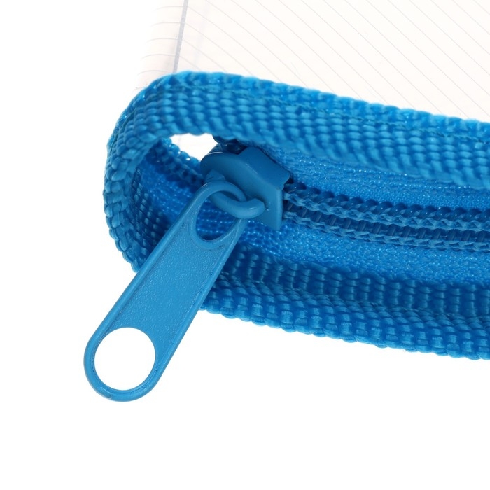 Папка пластиковая А4, 325 х 230 х 25 мм, молния вокруг, Calligrata Папка пластиковая А4, 325 х 230 х 25 мм, молния вокруг, Calligrata "Офис", ПМ-А4-01, 0.5 мм, прозрачная, голубая