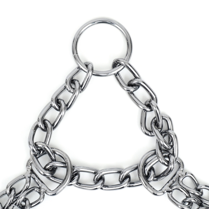 Ошейник - полуудавка металлический двухрядный, 50 см, толщина проволоки 2,5 мм, черный Ошейник - полуудавка металлический двухрядный, 50 см, толщина проволоки 2,5 мм, черный