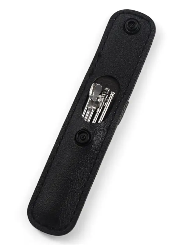 Набор для чистки ушей: кожаный чехол + 6 предметов