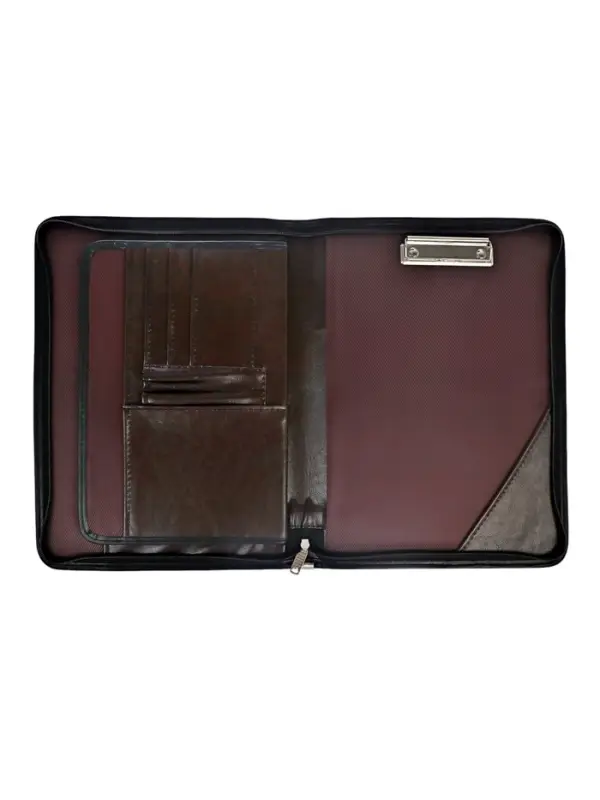 Папка деловая Calligrata &laquo;Люкс&raquo;, искусственная кожа, 360&times;260&times;30 мм, металлический прижим, коричневая