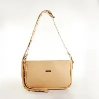 Сумка женская багет на молнии, 25&times;5&times;15 см, бежевая