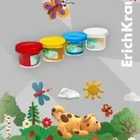 Тесто для лепки 4 цвета, 140 г, ErichKrause Baby, с Алоэ Вера, натуральные компоненты