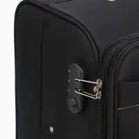 Чемодан на колёсах TEXTURA, с увеличением, кодовый замок, 42&times;26&times;68 см, 24", чёрный