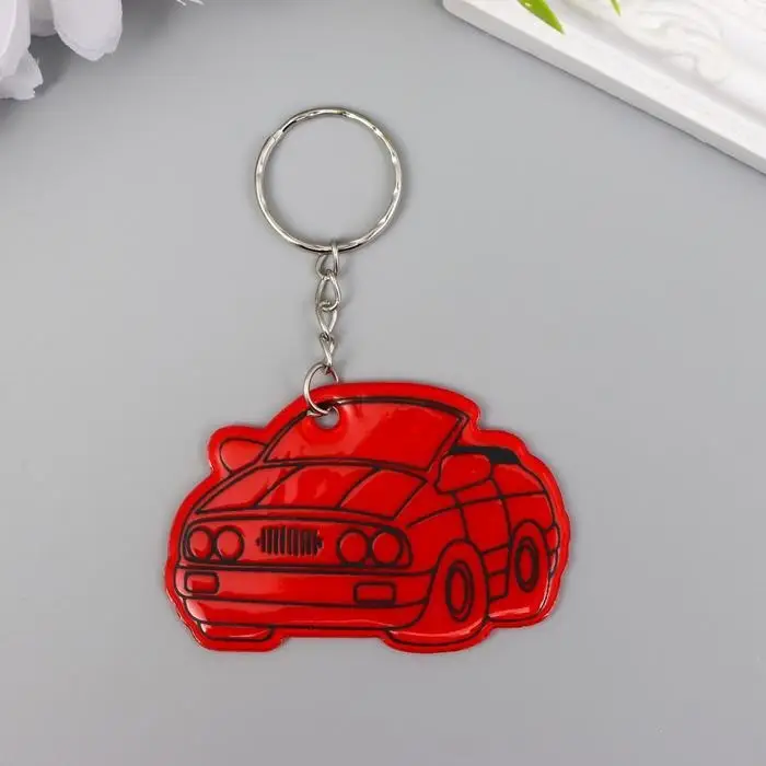 Светоотражающий брелок для ключей на кольце «Автомобиль», пластик, 5.5×3.7 см, МИКС