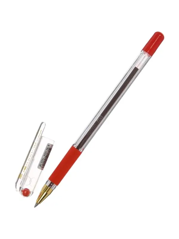 Ручка шариковая MunHwa. MC Gold, красный стержень, узел 0.5 мм, резиновый упор