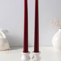 Набор свечей античных 25 см, 2 шт., 58 г, 7 ч, бордовый