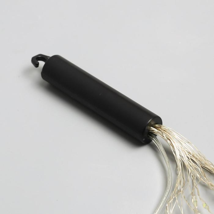 Гирлянда &laquo;Конский хвост&raquo; 20 нитей по 2 м, IP20, серебристая нить, 400 LED, свечение тёплое белое, 12 В