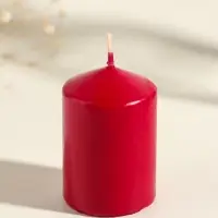 Набор: свеча - цилиндр &laquo;Интерьерный&raquo;, 4 шт., 6&times;4 см, 10 ч, бордовый