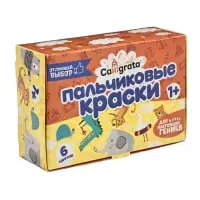 Краски пальчиковые набор 6 цветов &times; 20 мл Calligrata, для детей от 1 года