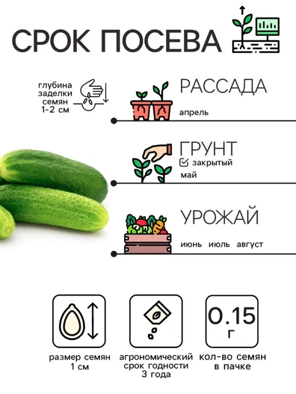 Семена Огурец "Зозуля", 0,15 г