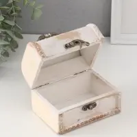 Шкатулка для украшений &laquo;Сундучок. Состаренная белая&raquo;, дерево, 8.5&times;12&times;8.5 см
