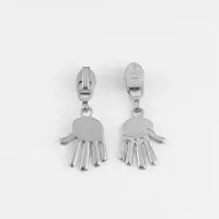 Бегунок для молнии &laquo;Спираль&raquo;, №3, &laquo;Ладонь&raquo;, 10 шт., цвет никель