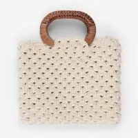 Ручки для сумок деревянные, плетёные, d=9.8&times;5.9 / 13.5&times;9.5 см, 2 шт., коричневые