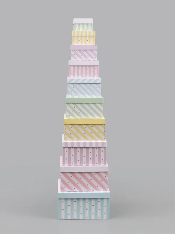 Набор подарочных коробок 10 в 1 &laquo;Звезды&raquo;, 10.2 &times; 10.2 &times; 6‒28.2 &times; 28.2 &times; 15 см