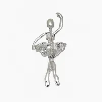 Брошь &laquo;Балерина&raquo;, аронди, радужная в серебре