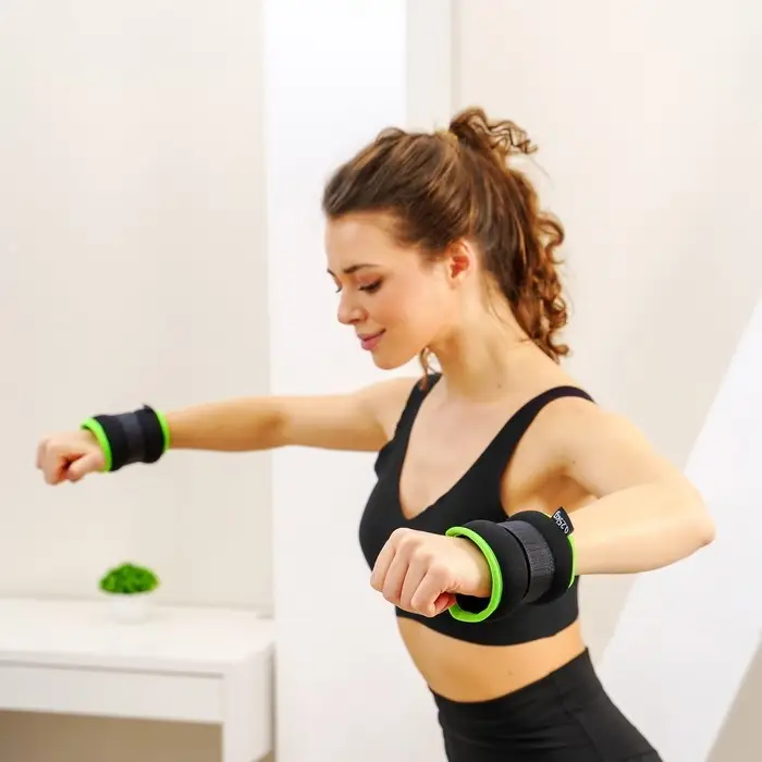 Утяжелители неопреновые ONLYTOP, 2 шт. &times; 0.25 кг, цвет чёрный/салатовый