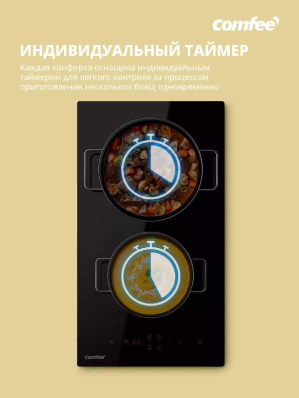 Электрическая варочная панель CEH301, 2 конфорки, boost Электрическая варочная панель CEH301, 2 конфорки, boost