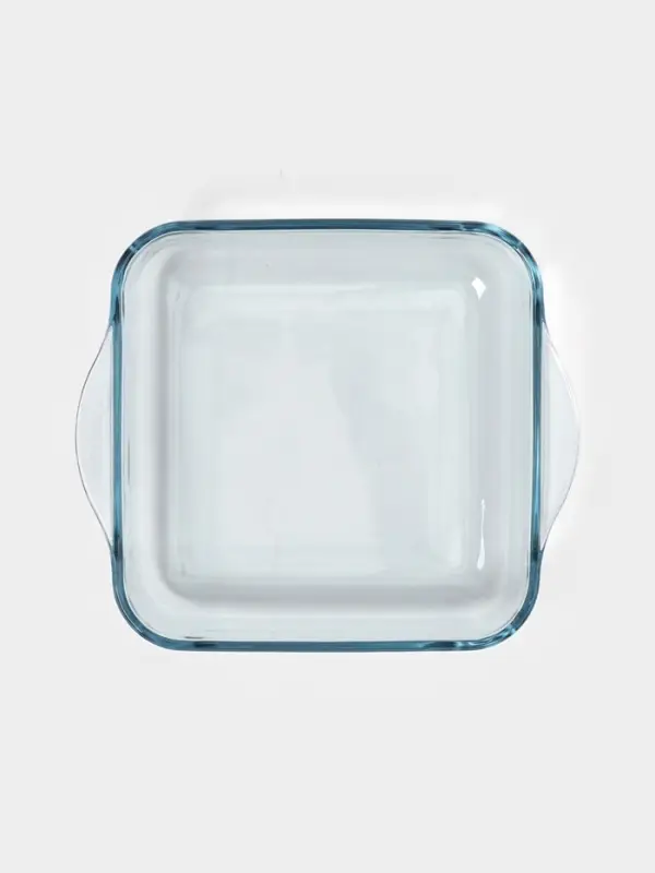 Форма для запекания Paşabah&ccedil;e Borcam, 2 л, 25.6&times;22 см, с крышкой, квадратная, жаропрочное стекло, прозрачная