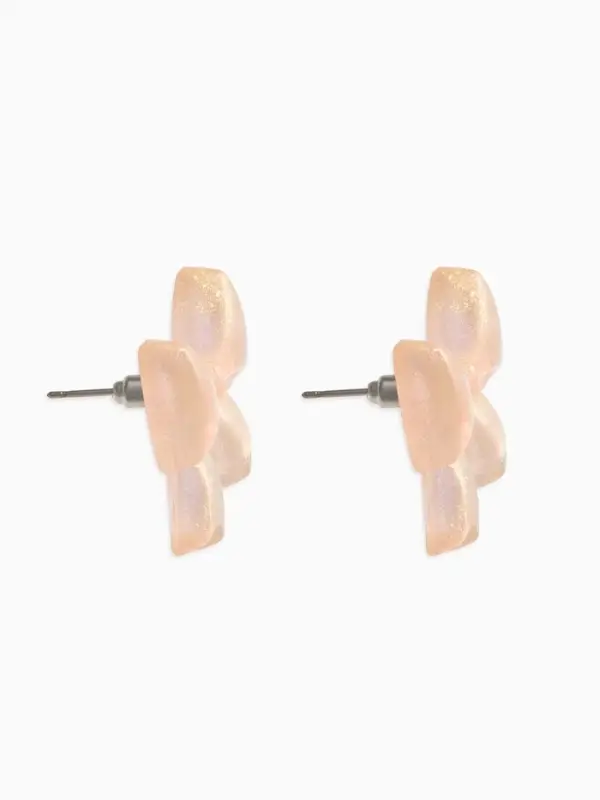 Серьги пластик &laquo;Бантик&raquo;, перламутровый, бежевые