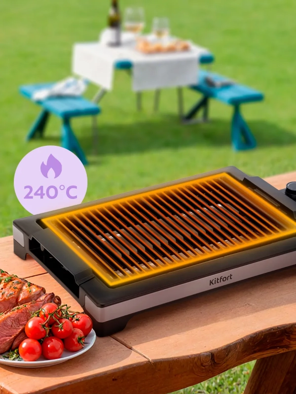 Электрогриль КТ-4675 - 2000 Вт Электрогриль КТ-4675 - 2000 Вт