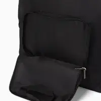 Рюкзак складной на молнии, с сетчатыми карманами, размер 31&times;11&times;39 см, чёрный