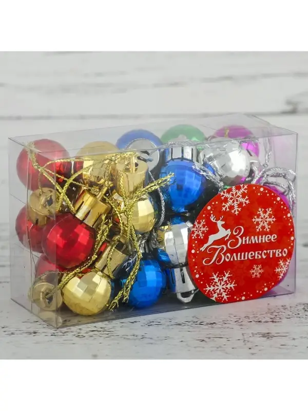 Ёлочные игрушки &laquo;Диско&raquo;, шары новогодние, d=2 см, набор 24 шт., МИКС