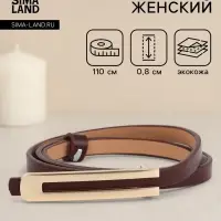 Ремень женский, 0.8&times;110 см, гвоздик, золотистая пряжка, коричневый