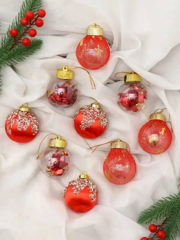 Ёлочные игрушки &laquo;Капризы зимы&raquo;, шары новогодние, d=6 см, 9 шт. красный