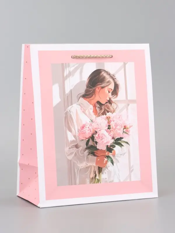 Пакет подарочный ламинированный, "Самой нежной" 18 х 22,3 х 10 см