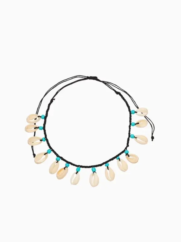 Браслет на ногу &laquo;Ракушки&raquo;, анклет, длина 24 см, чёрный