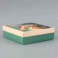 Коробка подарочная &laquo;Котёнок&raquo;, новогодняя, с крышкой, 20&times;20&times;6 см, разноцветная