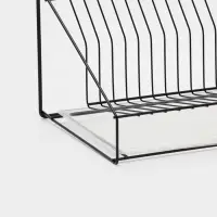 Посудосушитель настольный с поддоном, 38,5*38,5*24 см, цвет черный