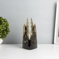 Фигурка светящаяся RISALUX &laquo;Вечерний город&raquo;, LED-ночник, 3&times;ААА, чёрный, 10.8&times;19.5&times;20 см