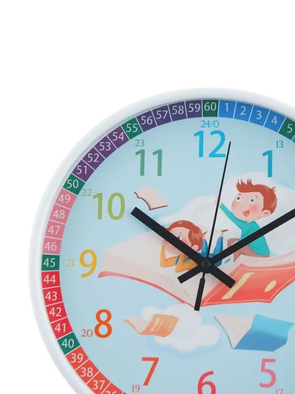 Часы настенные &laquo;Ученье свет&raquo;, детские, бесшумные, плавный ход, d=25 см, от батарейки 1&times;АА