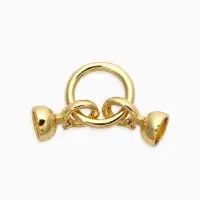 Замок-карабин с кольцом, 40*16*8 мм, медь, цвет золото