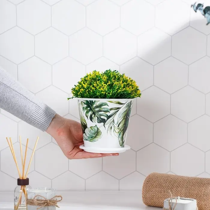 Горшок для цветов Доляна «Кариота», 800 мл, цвет белый Горшок для цветов Доляна «Кариота», 800 мл, цвет белый