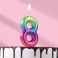 Свеча в торт «Цифра 8», 5.5 см