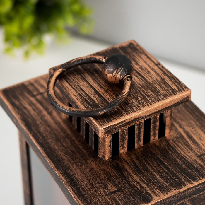 Ночник Ночник "Камин" LED от батареек 3хАА USB черный с медной патиной 12х14,5х26,5 см