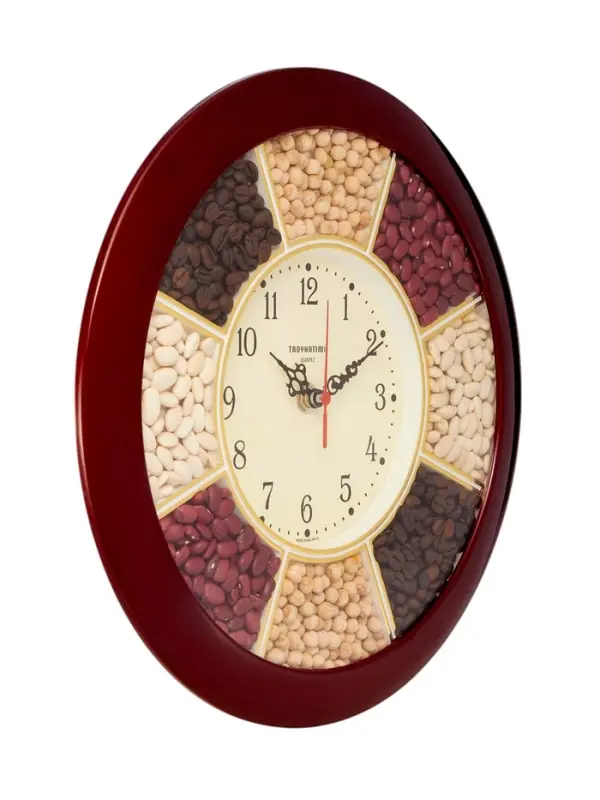 Часы настенные, серия: Кухня, &laquo;Специи&raquo;, d=29 см, плавный ход, бордовый обод