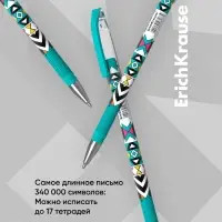 Ручка шариковая ErichKrause ColorTouch Ornament, узел 0.7 мм, чернила синие, тонкое письмо, резиновый держатель, покрытие Soft Touch