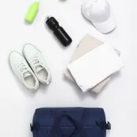 Сумка спортивная на молнии TEXTURA, с подкладкой, длинный ремень, маленький размер, с акцентным принтом, синяя